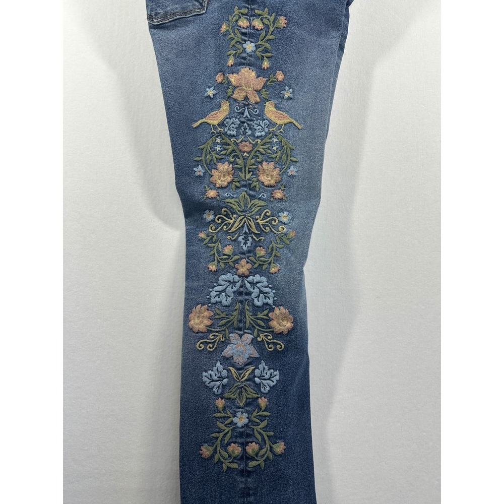 Driftwood Audrey Embroidered Bird Vale Straight Jeans Sz 28 Blue Denim Sundance - Picture 10 of 14